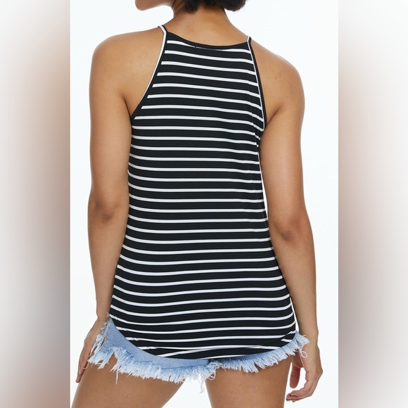 Women’s Striped Cotton Spandex Halter Tank Top Size XL EUC - Picture 3 of 7